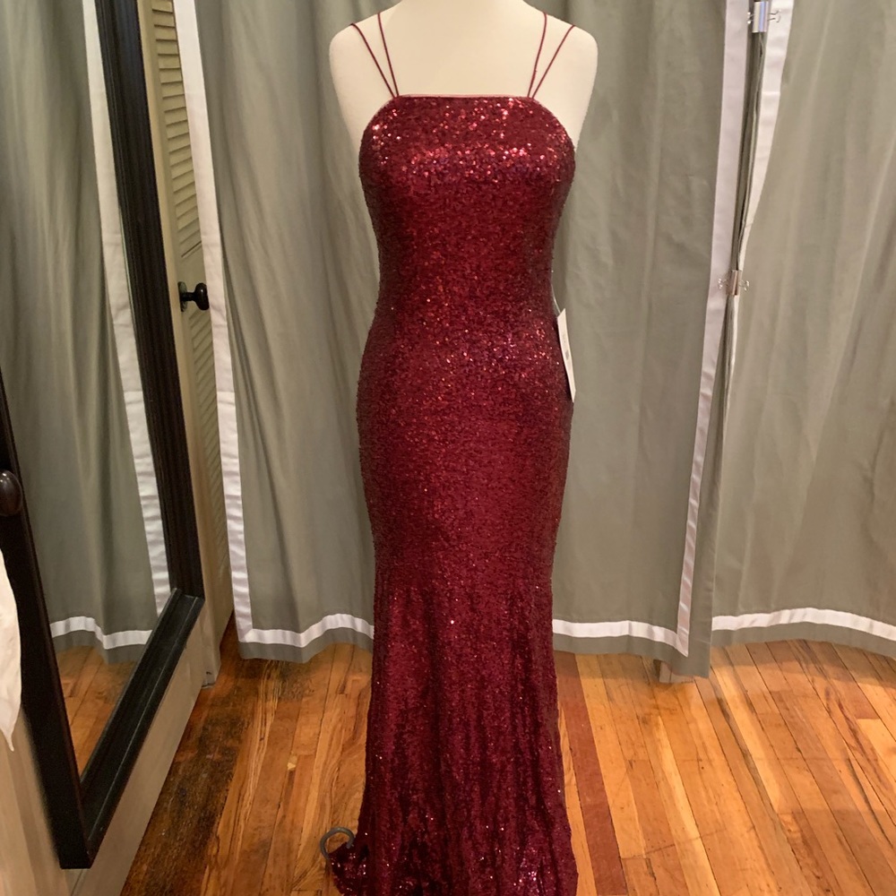 Theia “Jessica” sequin gown in Garnet size 8